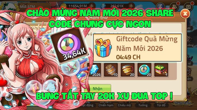 Phần Thưởng Khi Nhập Code Hải Tặc Đại Chiến